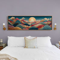Ornate Sunrise Over Patterned Hills
