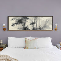 Misty Bamboo Grove Ink Landscape