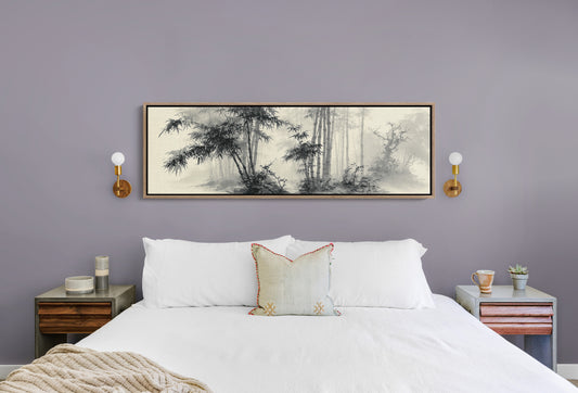 Misty Bamboo Grove Ink Landscape