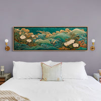 Golden Blooms Above Emerald Waves