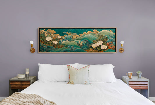 Golden Blooms Above Emerald Waves