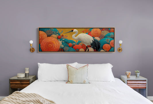 Crane Among the Coral Garden