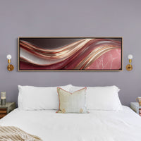 Flowing Copper Waves in Crimson Stone