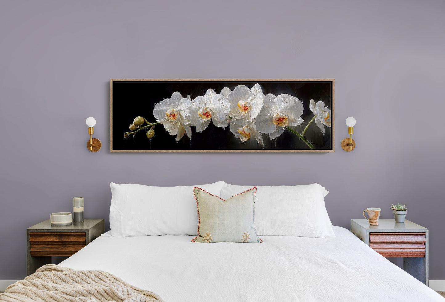 White Orchids In Midnight Bloom