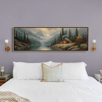 Cabin Glow In Misty Mountain Valley
