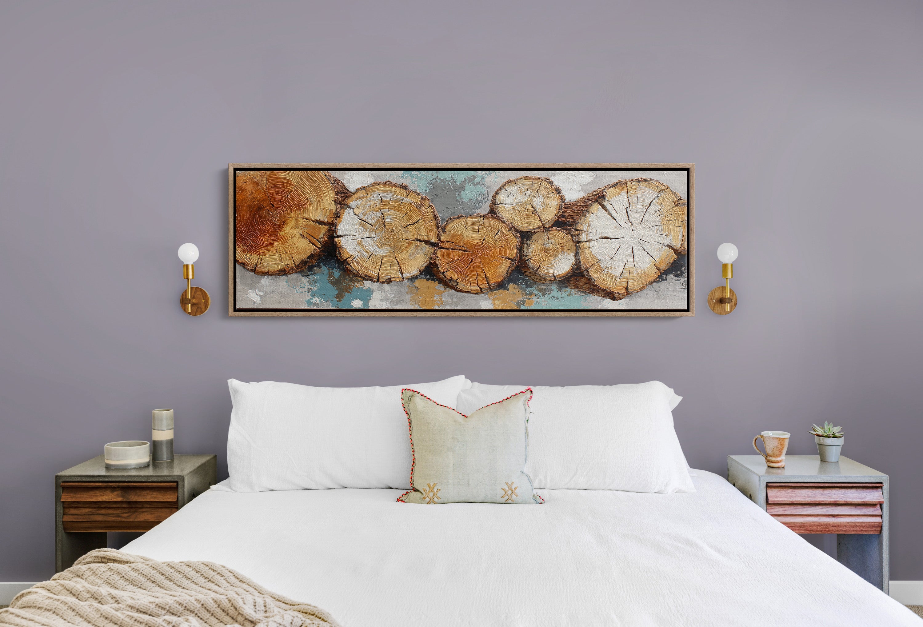 Rustic Wood Log Cross Section Wall Art