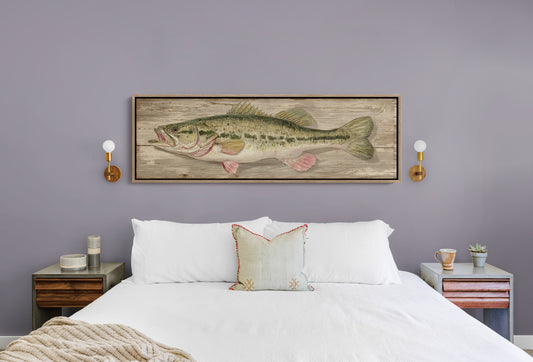 Largemouth Bass Over Rustic Wood