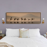 Cranes Rising Across Quiet Waters