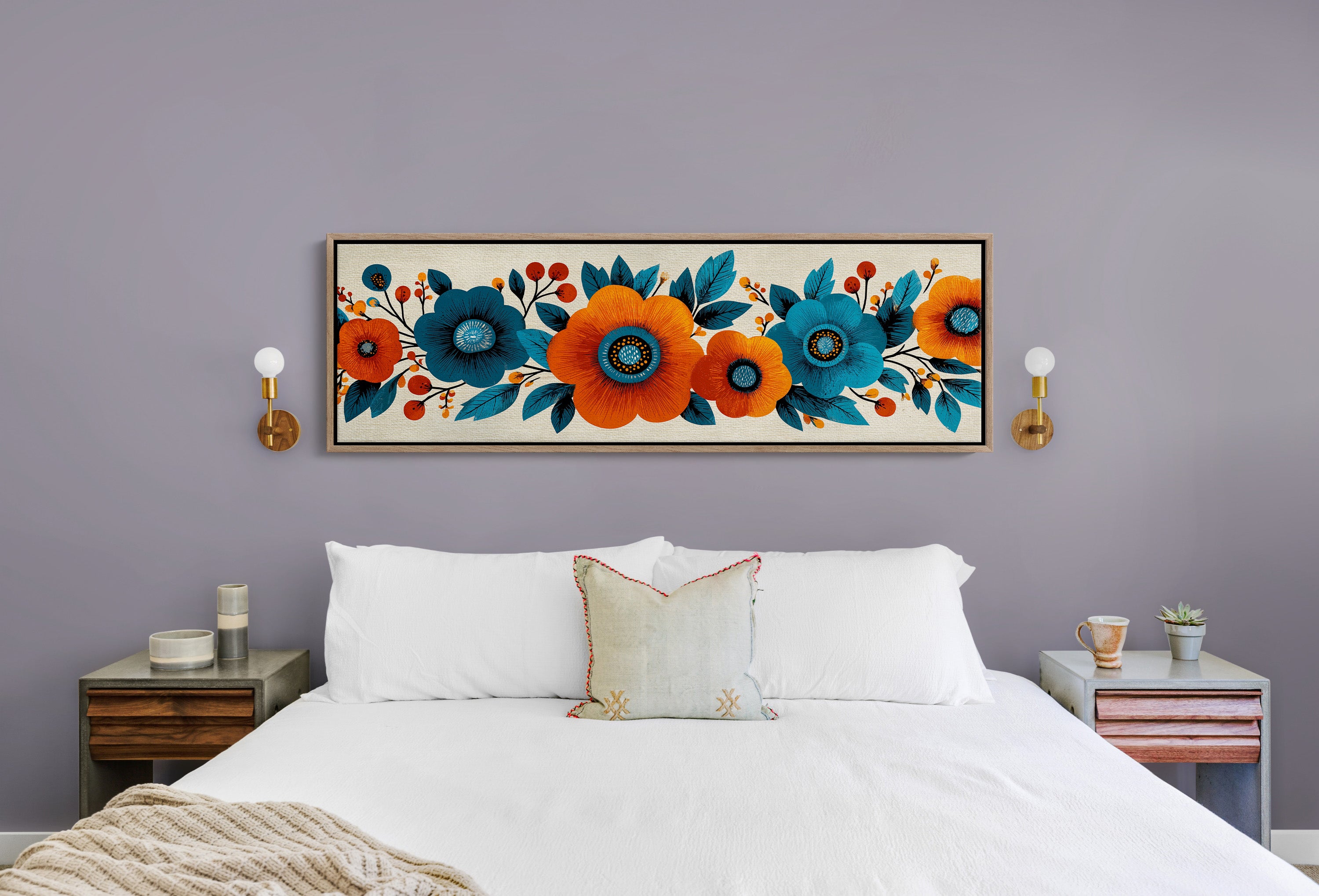 Bold Blooms in Autumn Blue