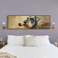 Scholarly Schnauzer With Pipe