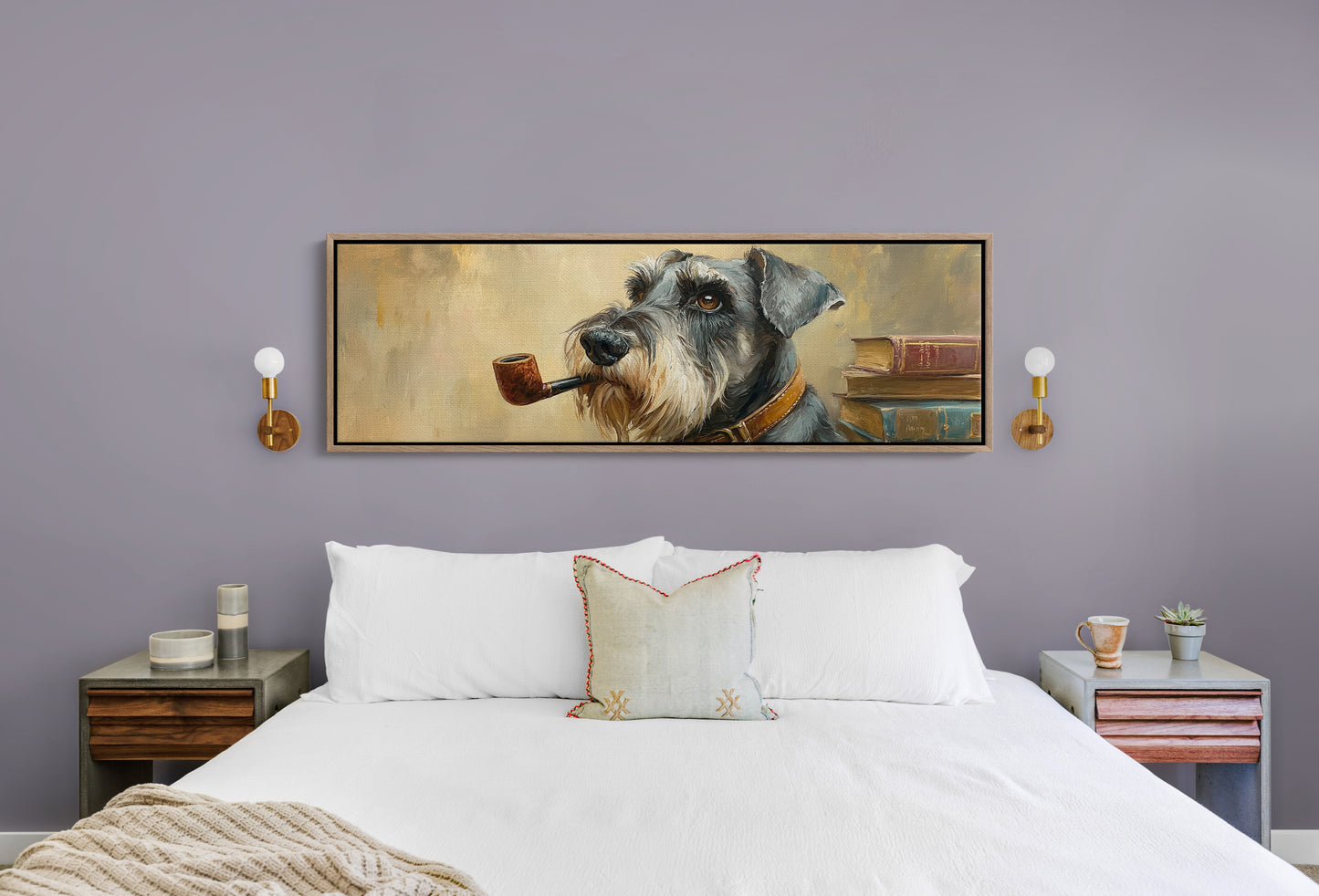 Scholarly Schnauzer With Pipe