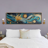 Celestial Currents In Gold And Blue