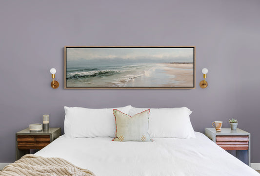 Soft Ocean Waves on a Serene Misty Shore