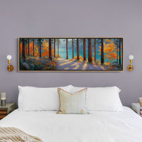 Autumn Forest Path Overlooking Turquoise Lake