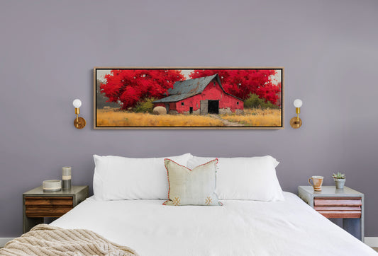 Red Barn Beneath the Autumn Blaze