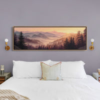 Sunrise Through the Misty Pines