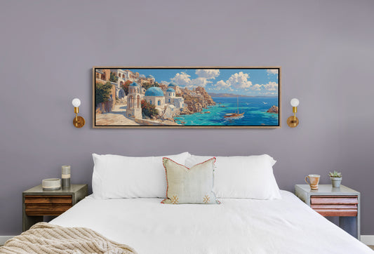 Santorini Light Over Blue Domes