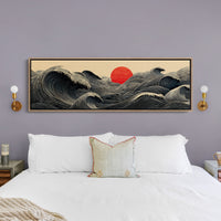 Waves Gather Before the Red Sun