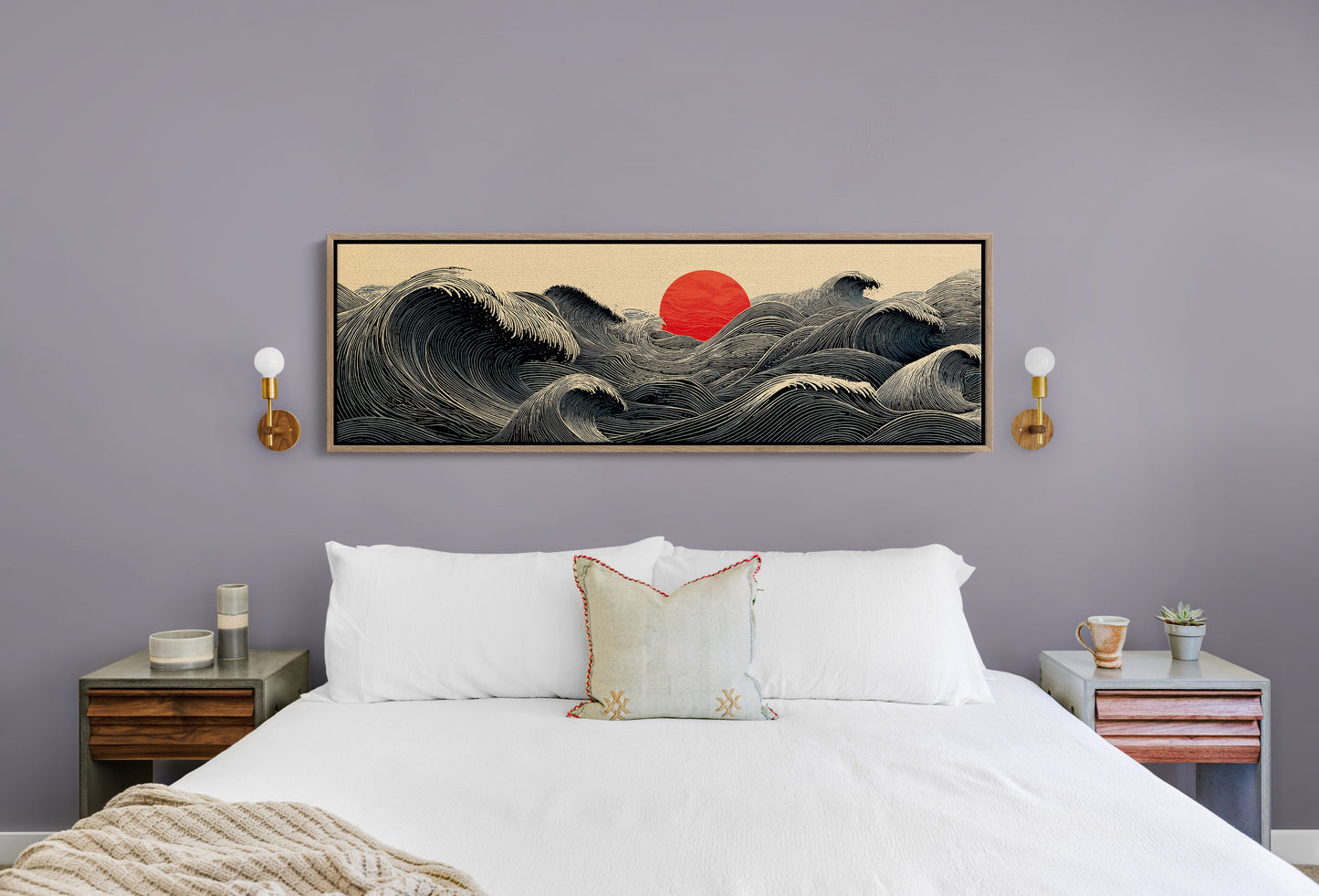 Waves Gather Before the Red Sun