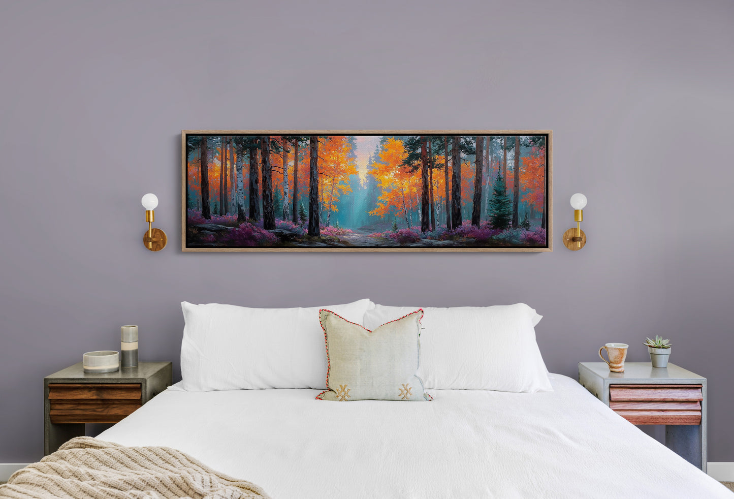 Firelight Through the Autumn Pines