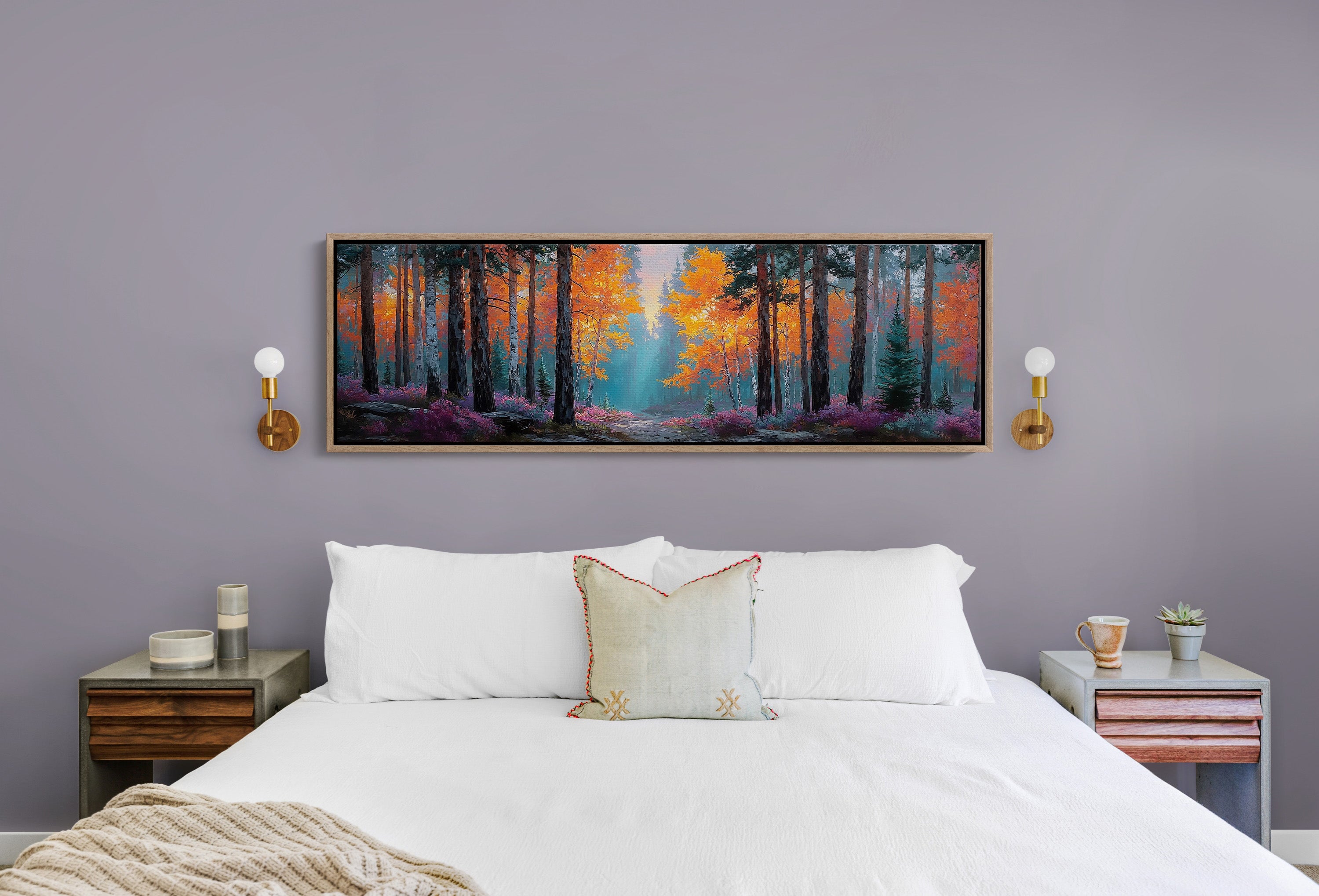Firelight Through the Autumn Pines