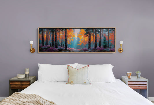 Firelight Through the Autumn Pines