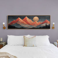 Copper Moonrise Over Ember Peaks
