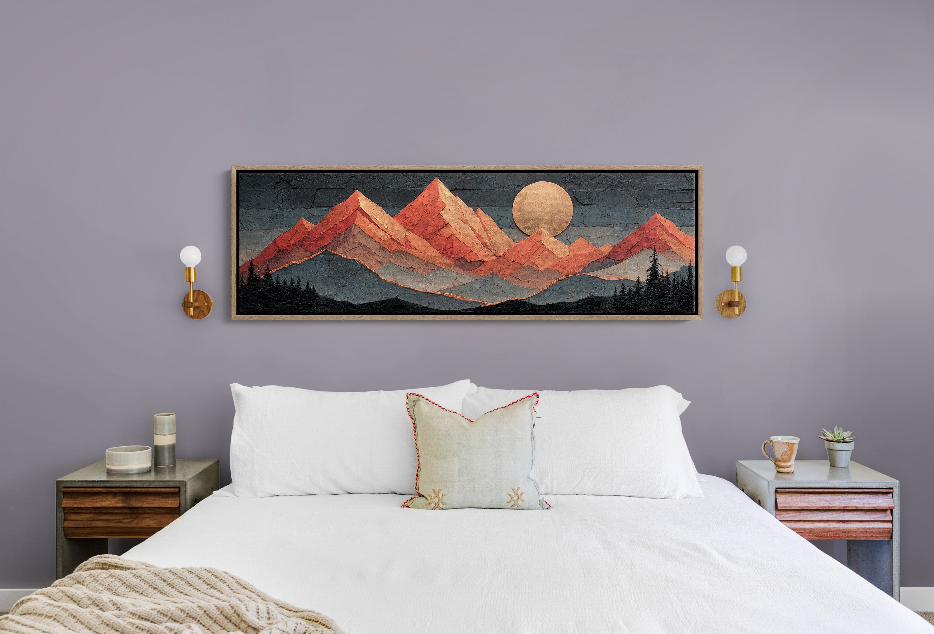 Copper Moonrise Over Ember Peaks