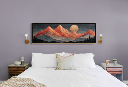 Copper Moonrise Over Ember Peaks