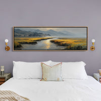 Golden Marsh Under Distant Peaks