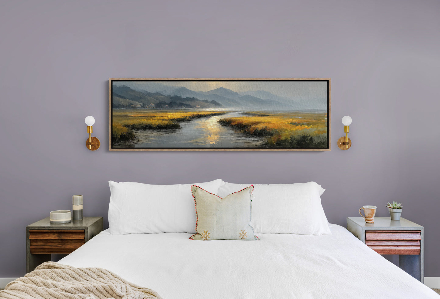 Golden Marsh Under Distant Peaks
