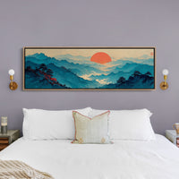 Crimson Sun Over Blue Mountain Seas