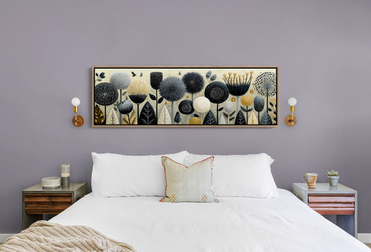 Midnight Meadow of Golden Blooms