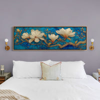 Golden Magnolia on Blue Marble