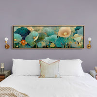 Blooming Waves of Teal and Amber