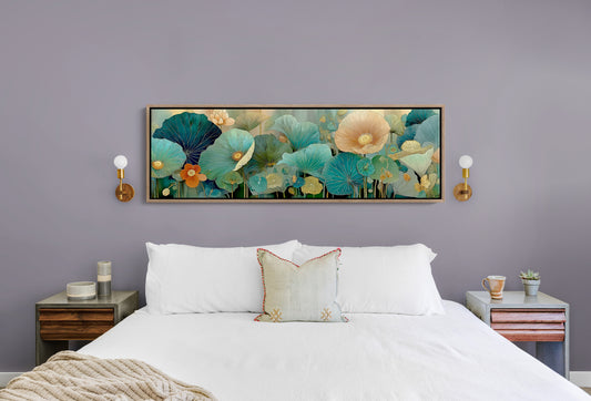 Blooming Waves of Teal and Amber