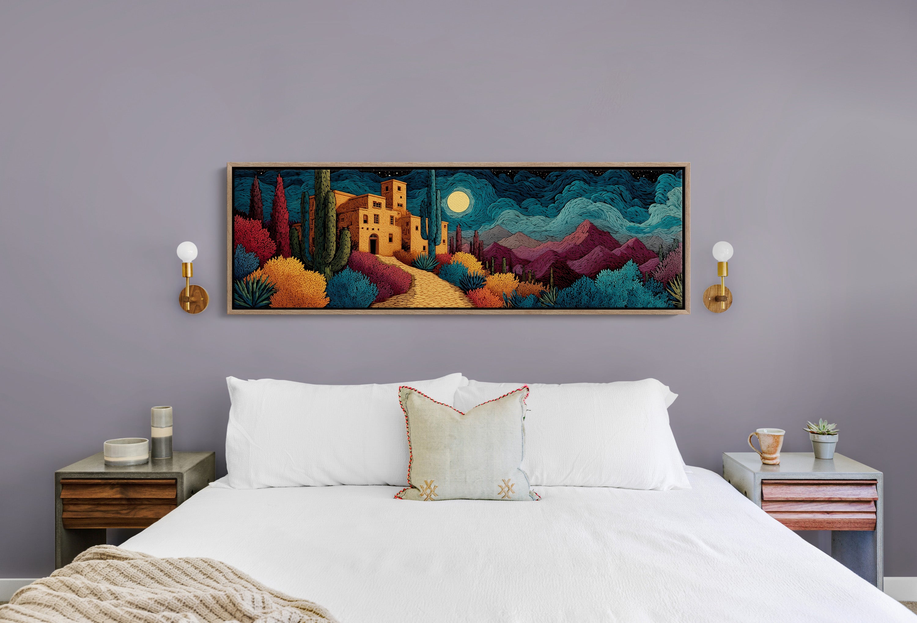 Moonlit Road to the Desert Villa