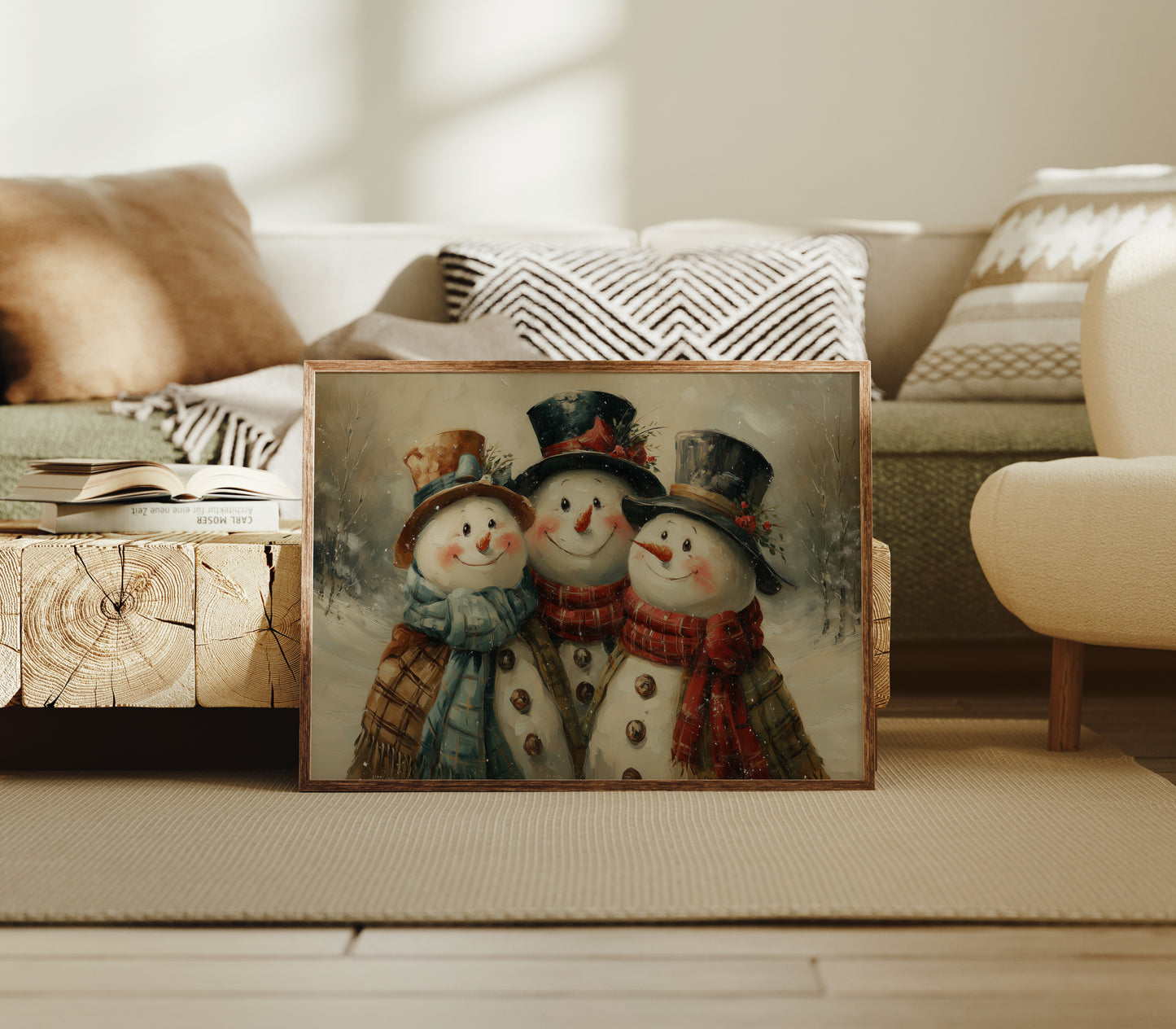 Three Smiles in Falling Snow