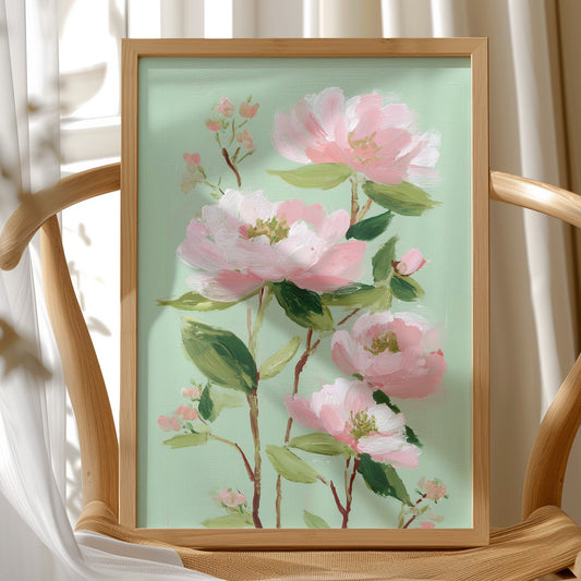 Blush Blooms on Mint