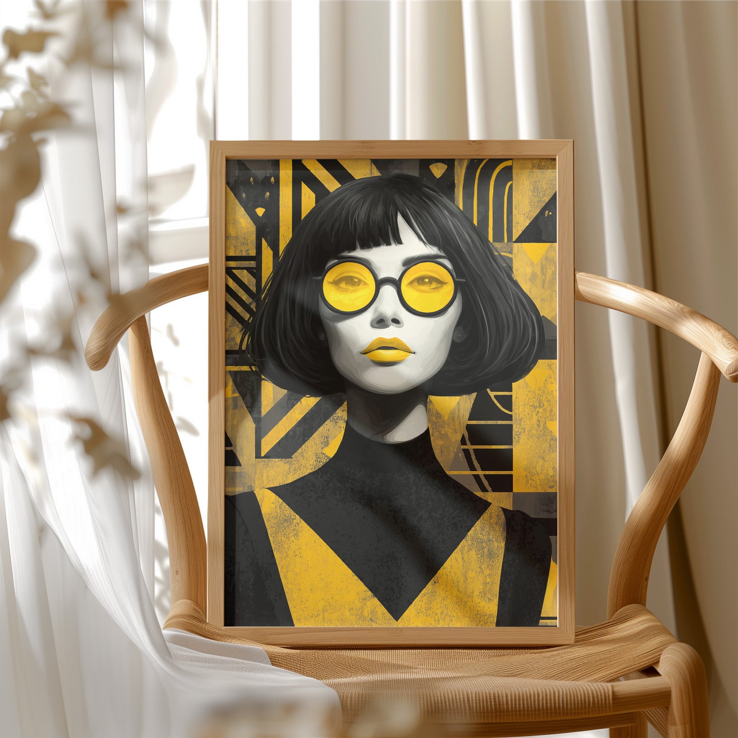 Golden Gaze in Midnight Lines