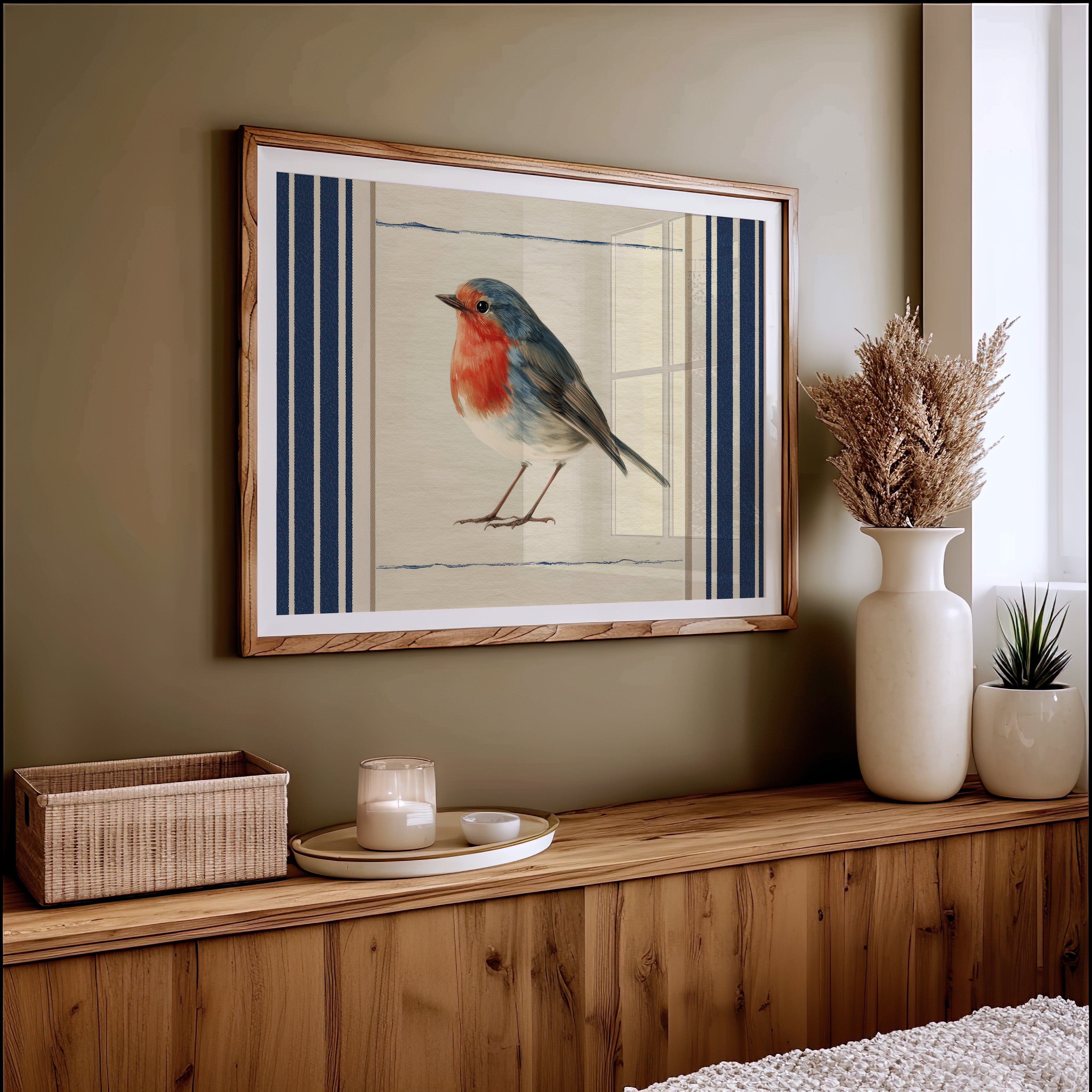 Robin Against the Linen Sky