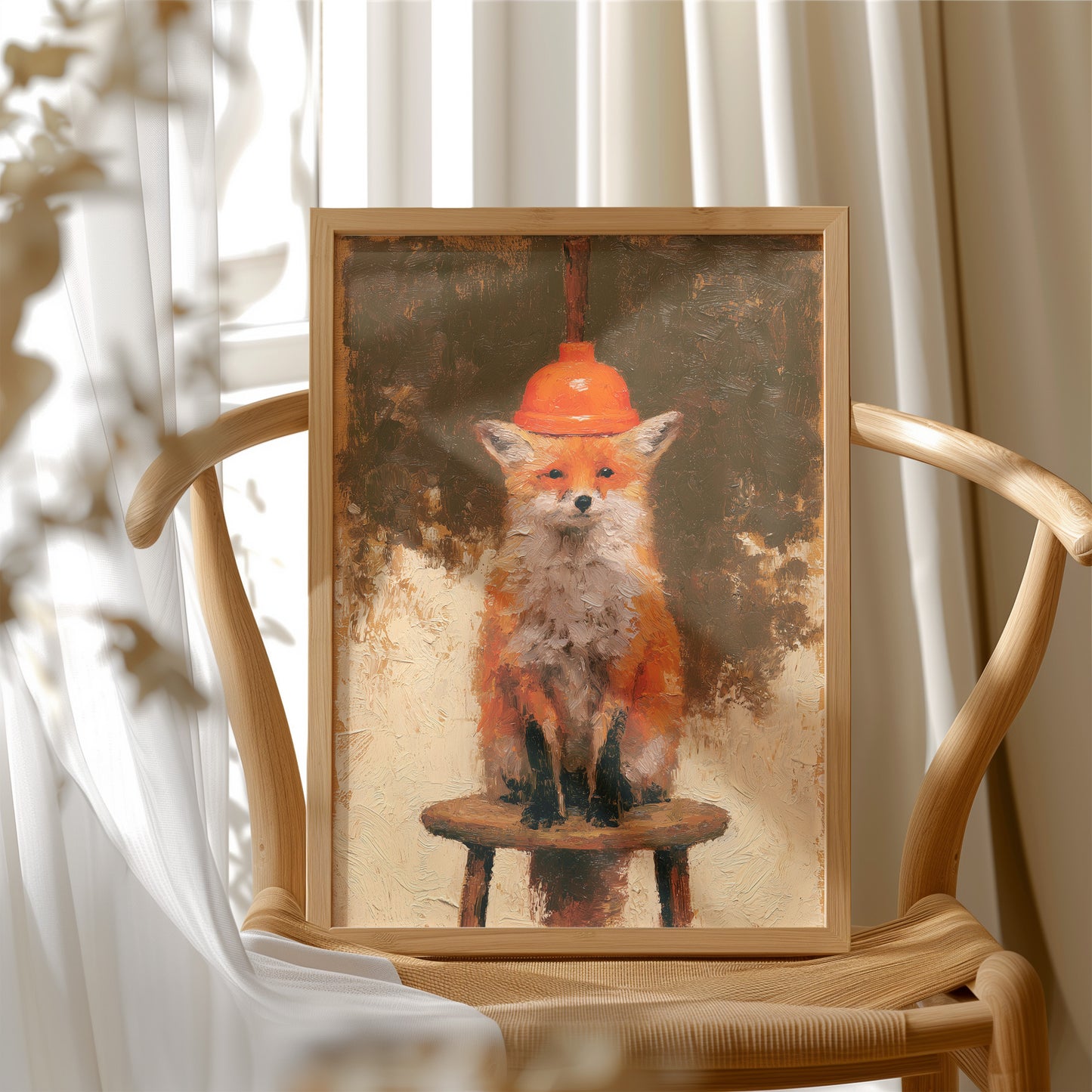 Fox With A Plunger Hat