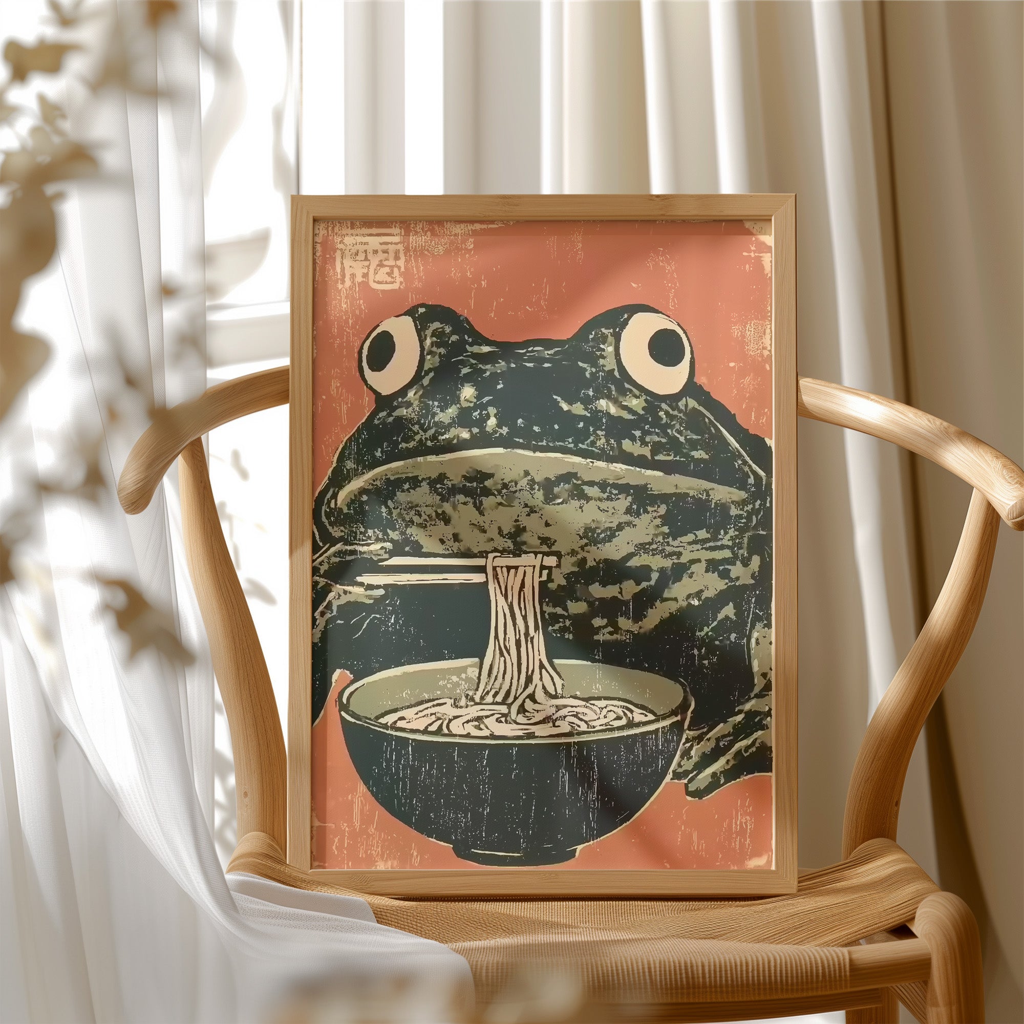 Frog Slurping A Big Bowl