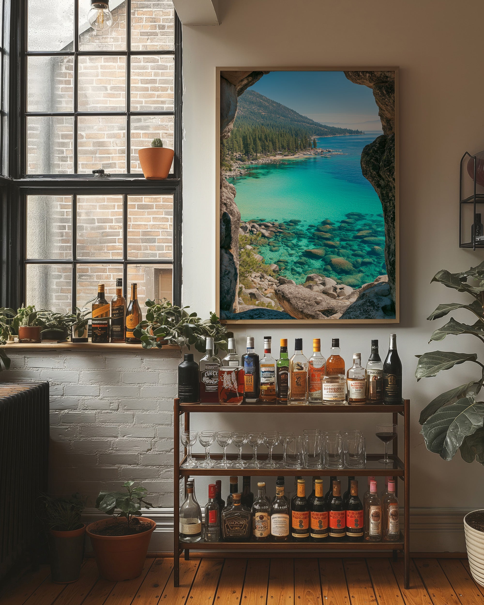 Turquoise Cove Through Granite Window