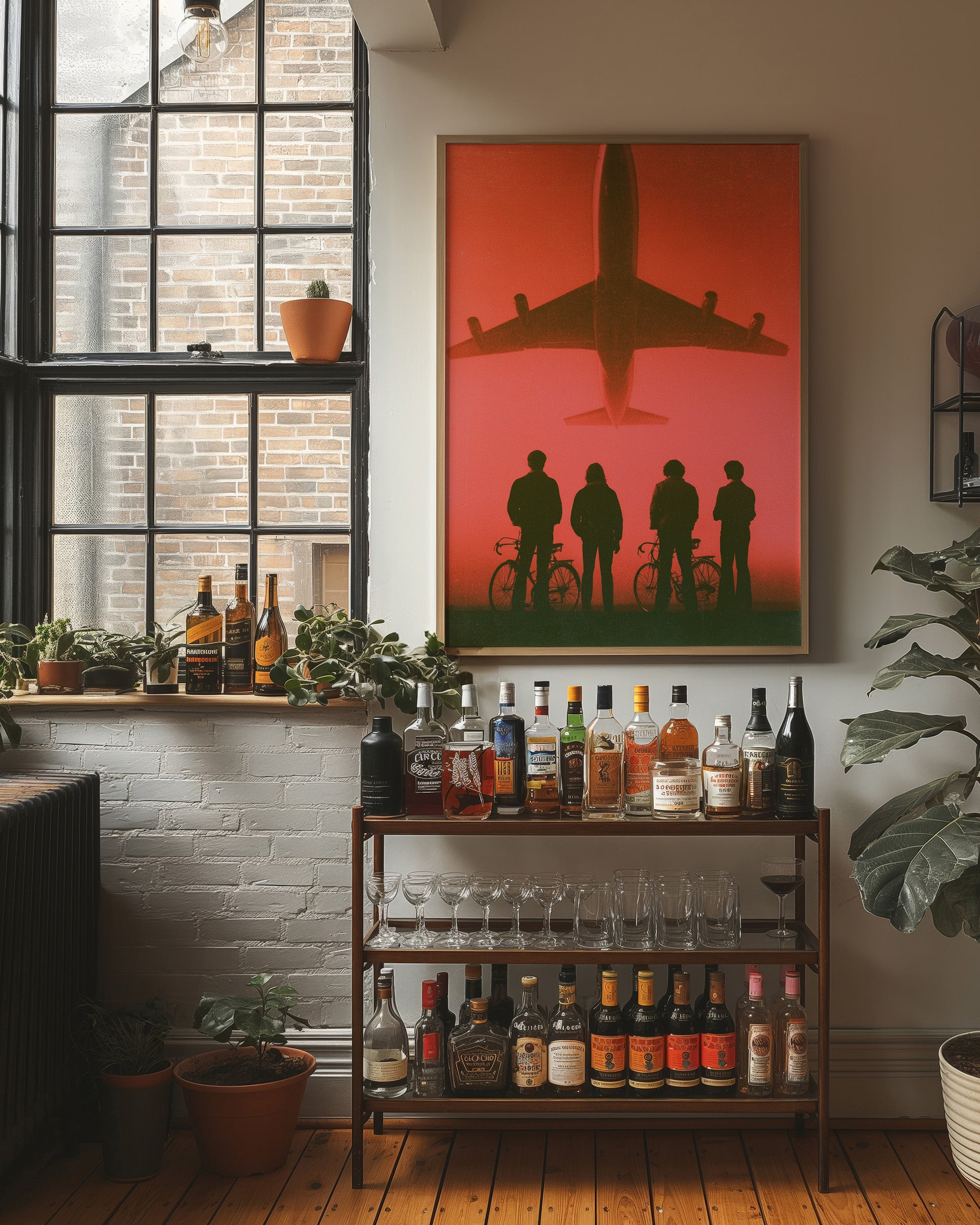 Kids Watch Jet Fly Overhead