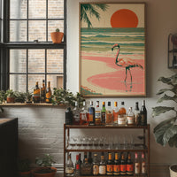 Flamingo Sunset Retro Escape