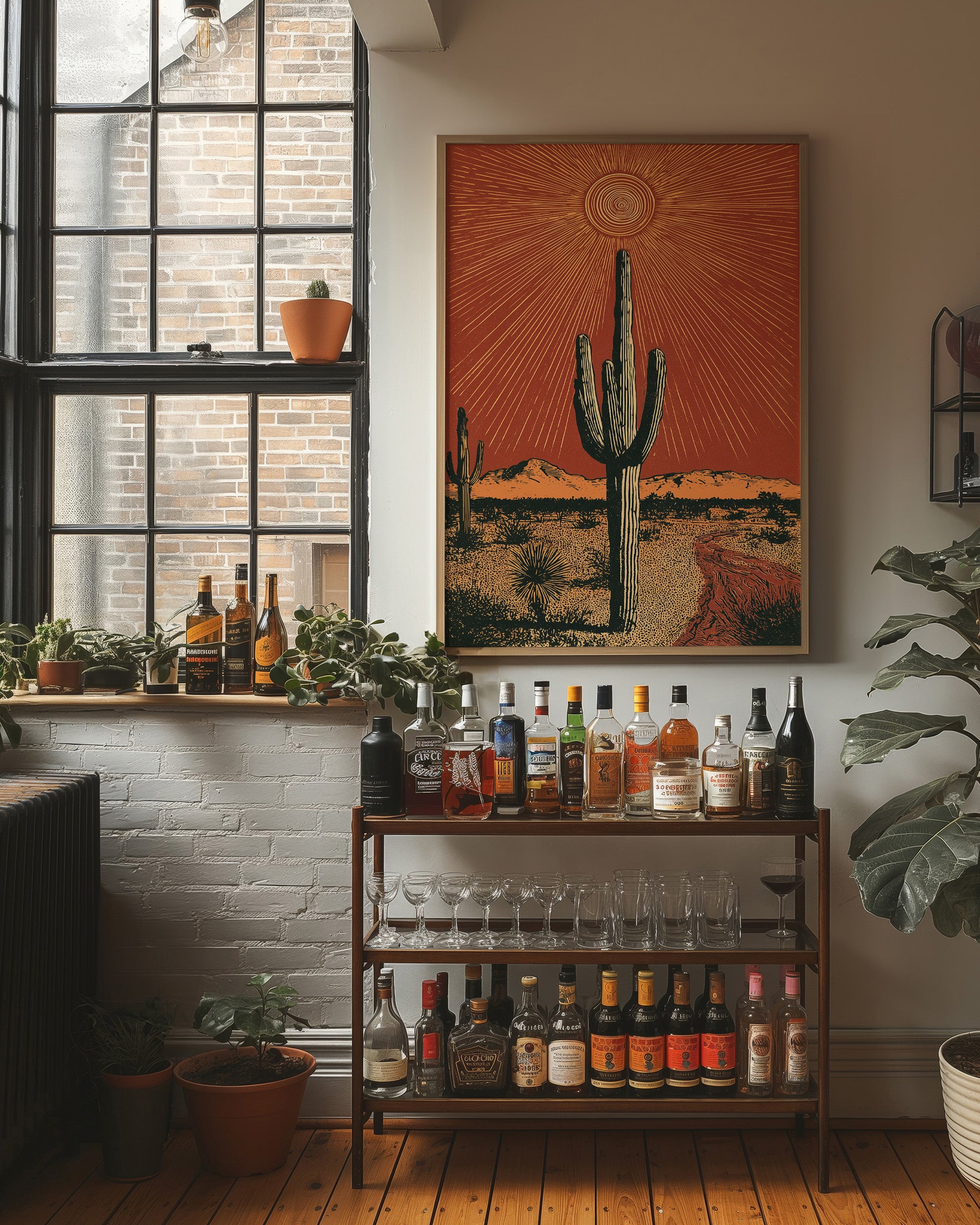 Saguaro Under Radiant Sun