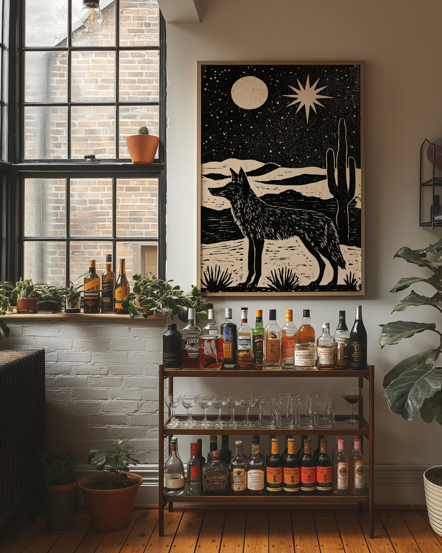 Coyote Beneath The Desert Moon