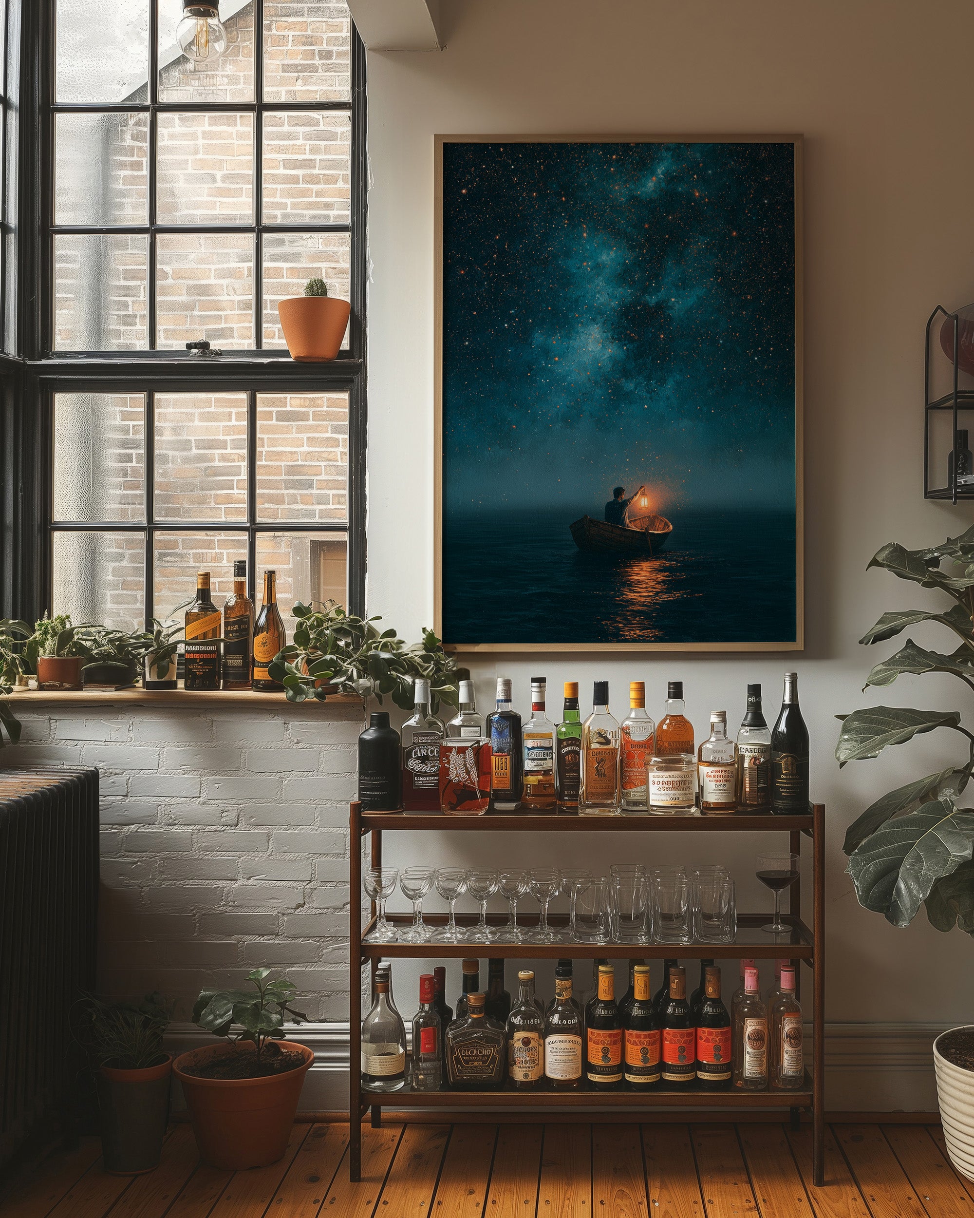 Lantern Boat Beneath The Stars
