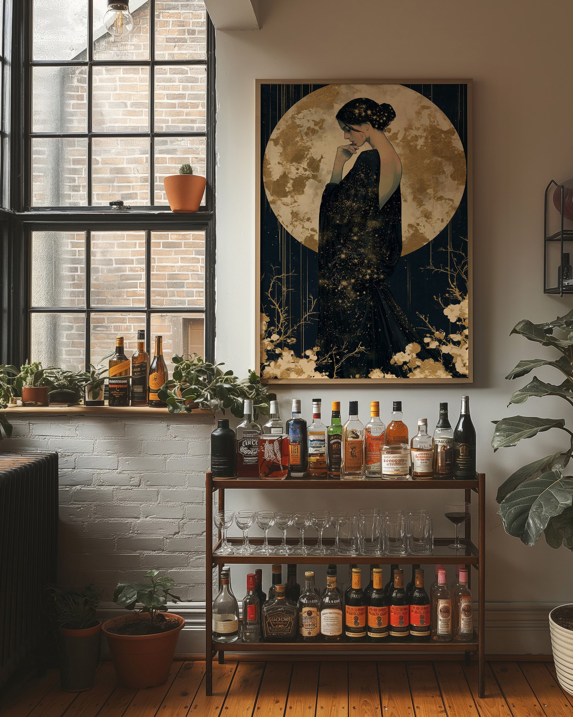 Woman Cloaked In Starlight Gown